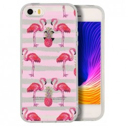 Coque flamants traits roses...