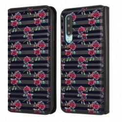 Etui à clapet roses traits...