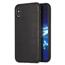 Coque croco noir pour Apple Iphone X Iphone XS