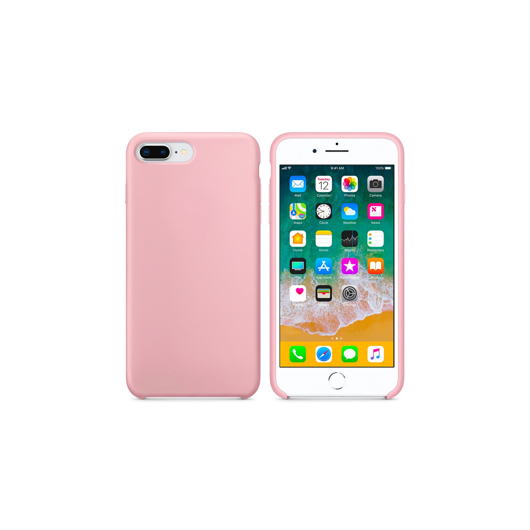 Coque Silicone Soft Touch Rose pour Apple Iphone 7 plus Iphone 8 plus