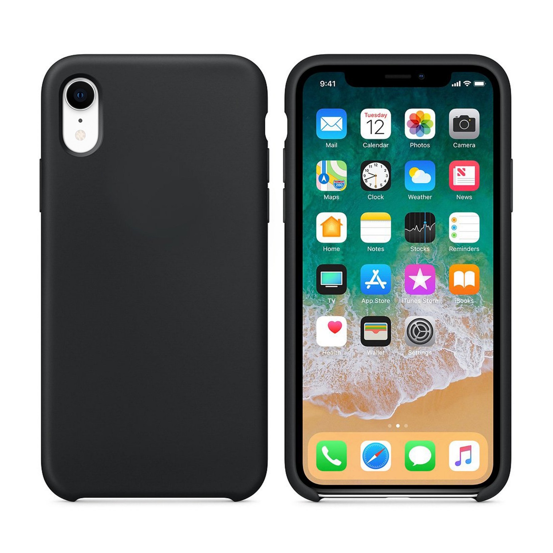 Coque iPhone Xr avec protection caméra (noir) 